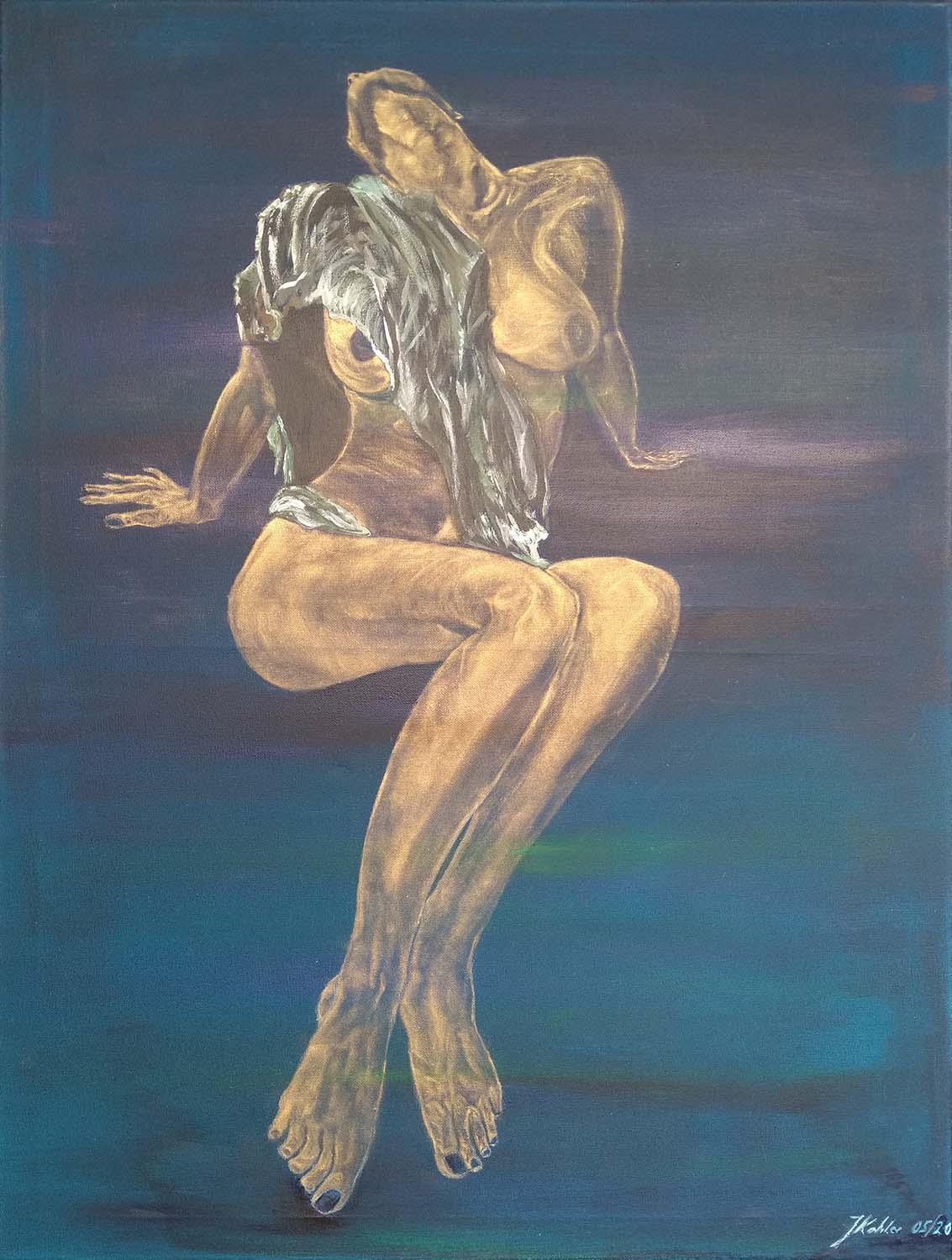 Female in blue